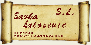 Savka Lalošević vizit kartica